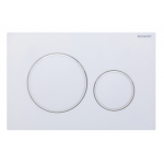 GEBERIT Sigma 20 Matte White Round Button Flush Plate, White Trim